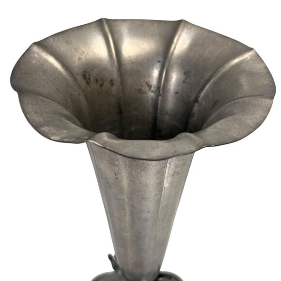 Vtg KSO Kayserzinn Pewter Art Nouveau Jugendstil Vase Women Figures P108 8.5 in - Picture 11 of 15